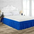 thumbnail image 1 of Three Quarter Size Tailored Drop Wrap Around Solid Bed Skirt with Adjustable Elastic Belt Microfiber Fabric Fade & Wrinkle Resistant Bed Frame Cover Easy to Fit & Care (26 Inch Drop, Royal Blue), 1 of 4