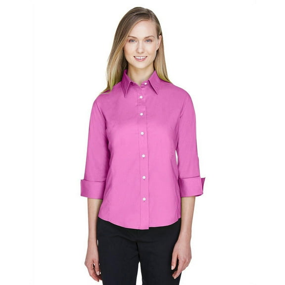 Three-Quarter Sleeve Stretch Poplin Blouse