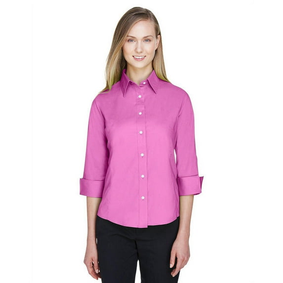 Three-Quarter Sleeve Stretch Poplin Blouse