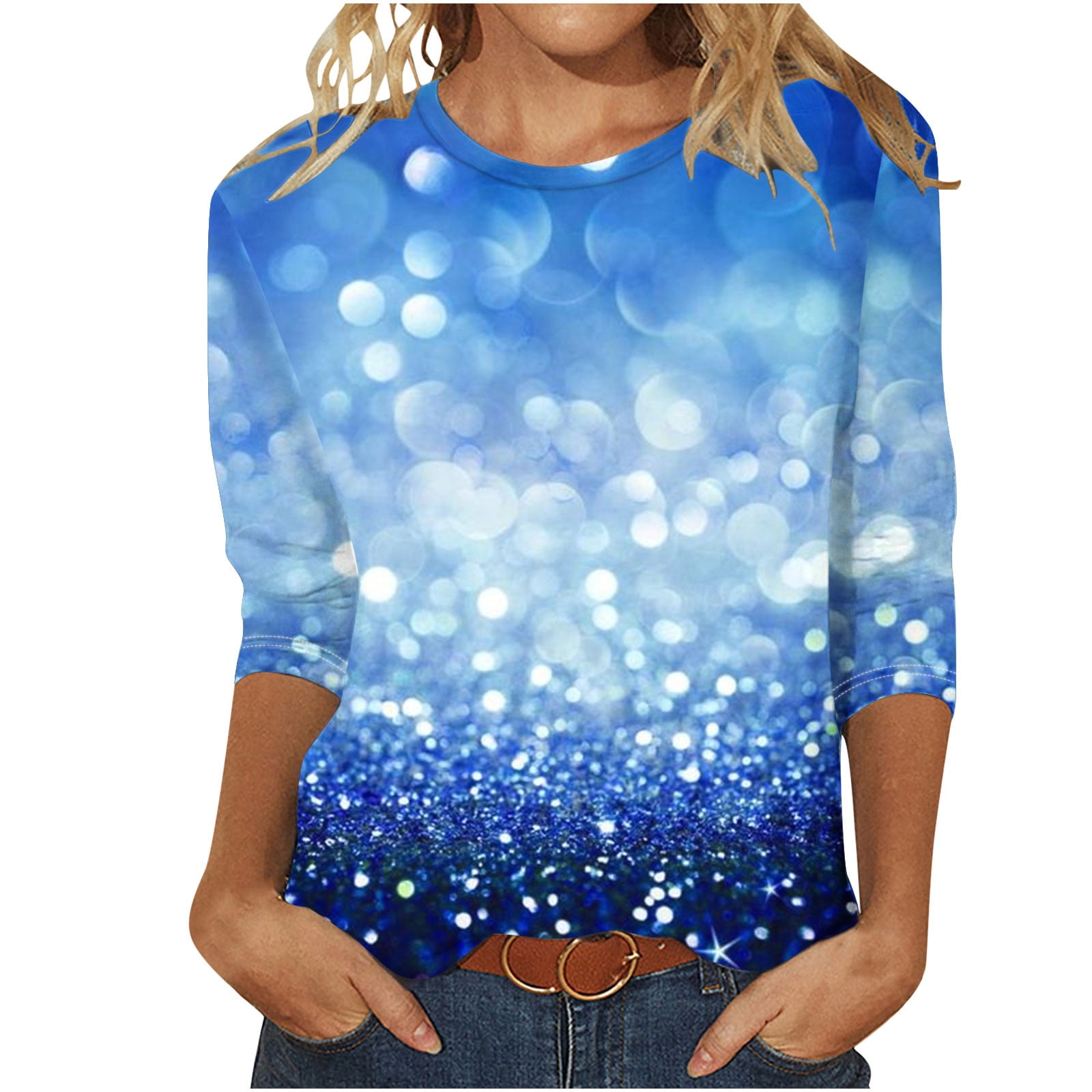 Printed 3/4 Sleeve Top