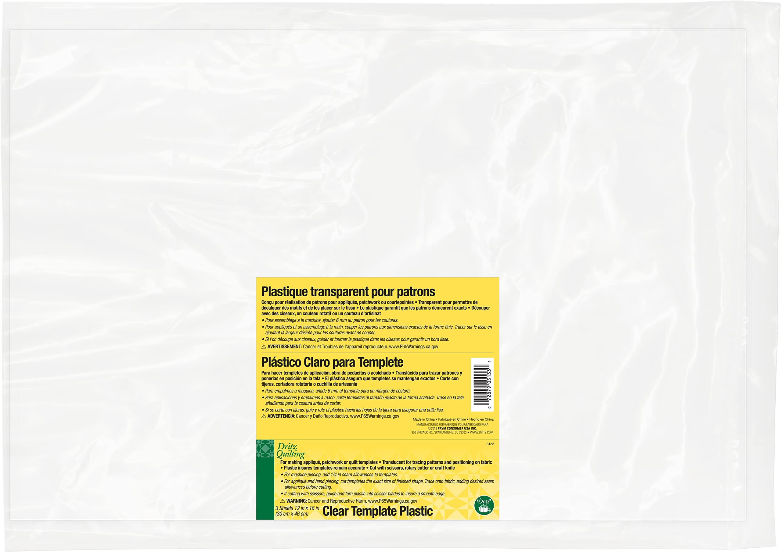 Three Quilting Templates in Clear Plastic Value Pack