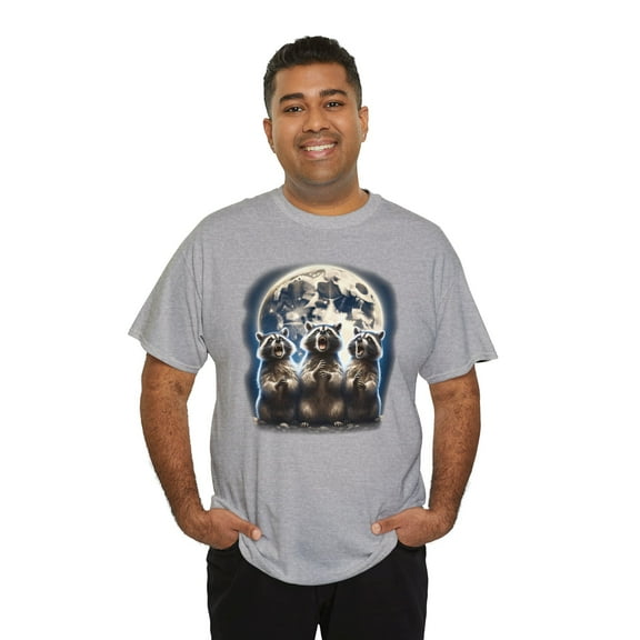 Three Raccoon Moon | 3 Raccoon Funny Weird Cursed Meme Unisex Cotton Tee