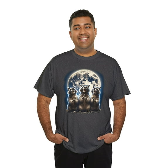 Three Raccoon Moon | 3 Raccoon Funny Weird Cursed Meme Unisex Cotton Tee