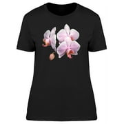 Three Realistic Pink Orchids T-Shirt Women -Image by Shutterstock, Female Medium