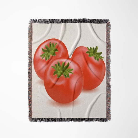 Three Red Tomatoes, Woven Blanket