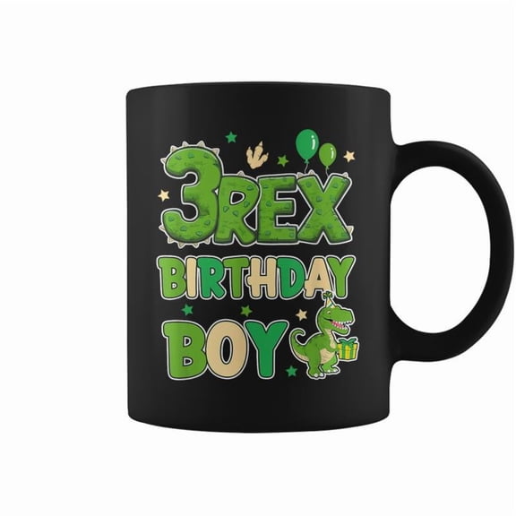Three Rex 3Rd Birthday Boy Third TRex Dinosaur 3 Year Old Coffee Mugs