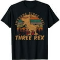 thumbnail image 1 of Three Rex 3rd Birthday Gift Third Dinosaur 3 Year Old T-Shirt, 1 of 5