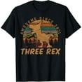thumbnail image 1 of Three Rex 3rd Birthday Gift Third Dinosaur 3 Year Old Vintage Gifts T-shirt, 1 of 2
