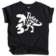 thumbnail image 1 of Three Rex T-Rex Chomp 3rd Birthday T-Shirts for Baby Girls and Boys Third Birthday Outfit Black Shirt 4T, 1 of 2