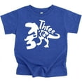 thumbnail image 1 of Three Rex T-Rex Chomp 3rd Birthday T-Shirts for Baby Girls and Boys Third Birthday Outfit Vintage Royal Shirt 5-6, 1 of 2