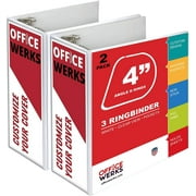 Performore 3 Ring Binder, Professional Angle D Ring 4 Inch, Presentation Folder for Standard Pages 8.5 x 11 with Pockets, Crystal Clear View White 2 Pack