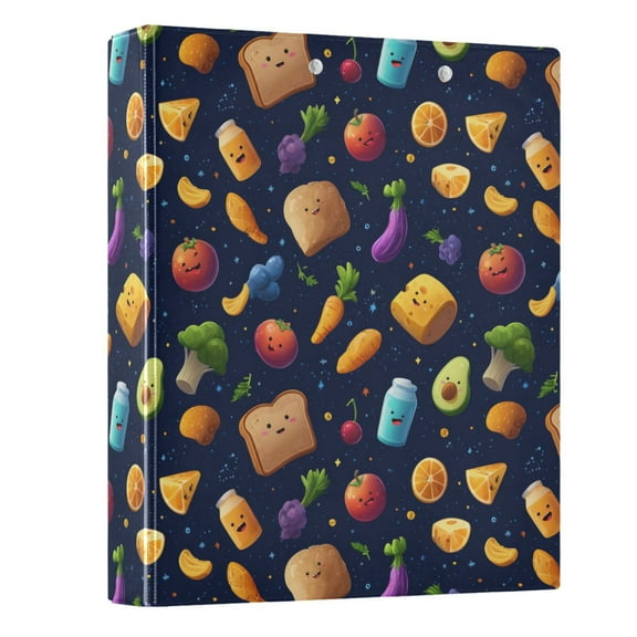 Three Ring Binder A Variety Of Foods 1.5 Inch Round Binder D-Rings for Office Supplies and More
