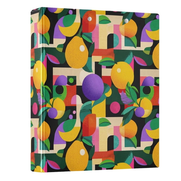Three Ring Binder Abstract Fruit 1.5 Inch Round Binder D-Rings for Office Supplies and More