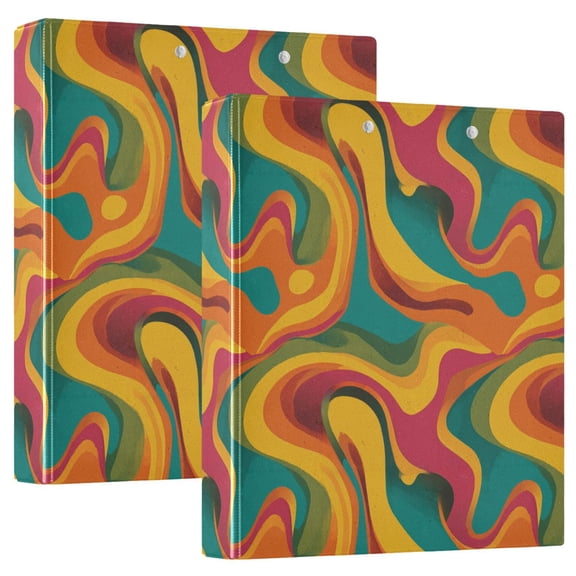 Three Ring Binder Abstract Oil Paint 1.5 Inch Round Binder D-Rings for Office Supplies and More