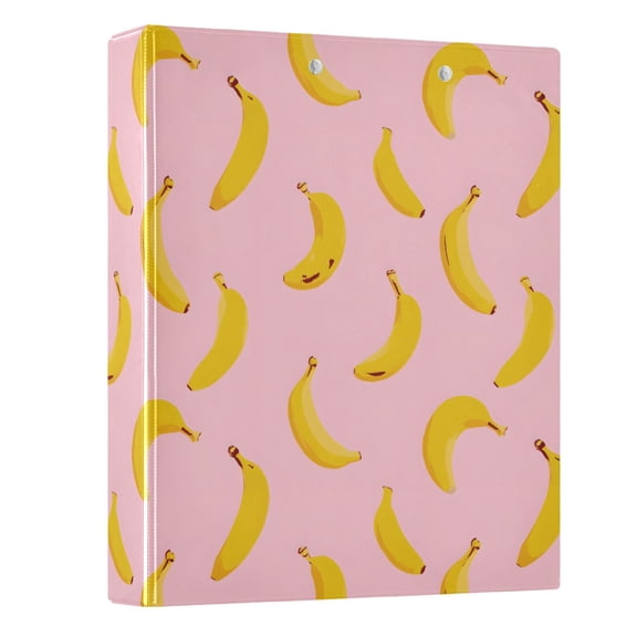 Three Ring Binder Banana Pattern 1.5 Inch Round Binder D-Rings for Office Supplies and More
