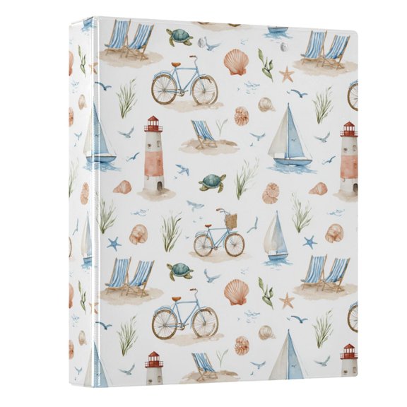 Three Ring Binder Beach Elements 1.5 Inch Round Binder D-Rings for Office Supplies and More