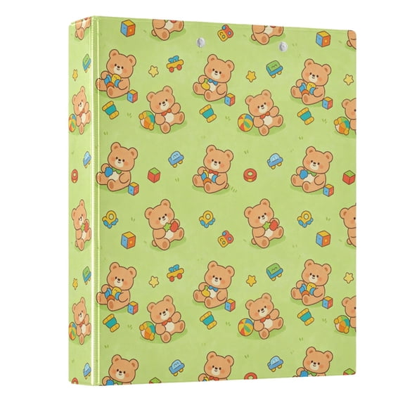 Three Ring Binder Bear Play 1.5 Inch Round Binder D-Rings for Office Supplies and More