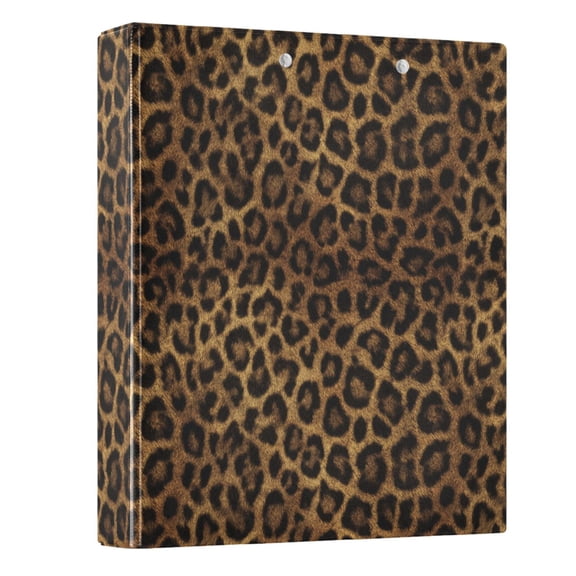 Three Ring Binder Beautiful Leopard Print 1.5 Inch Round Binder D-Rings for Office Supplies and More