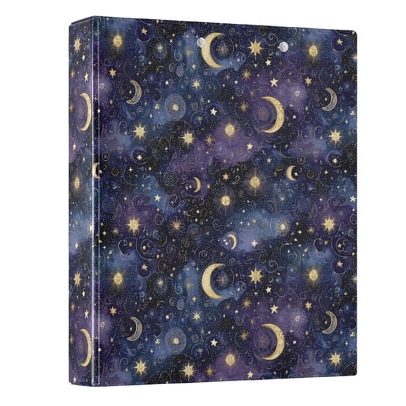 Three Ring Binder Beautiful Starry Sky 1.5 Inch Round Binder D-Rings for Office Supplies and More