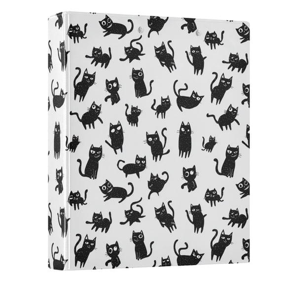 Three Ring Binder Black Cat 1.5 Inch Round Binder D-Rings for Office Supplies and More