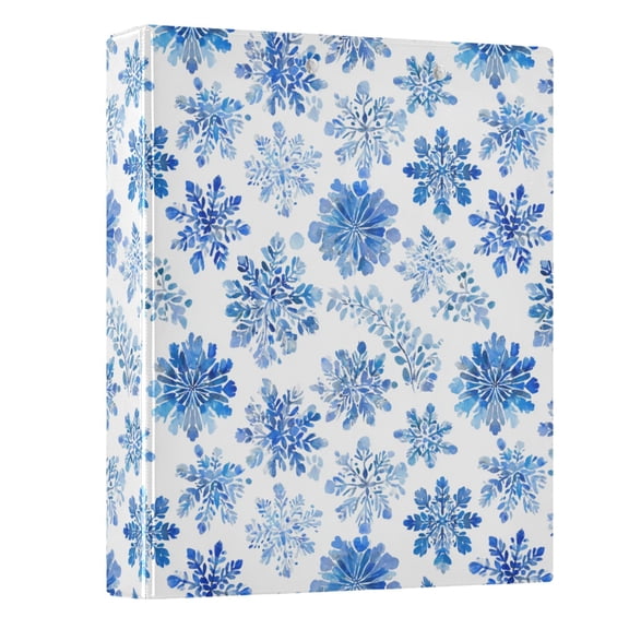 Three Ring Binder Blue Flowers 1.5 Inch Round Binder D-Rings for Office Supplies and More