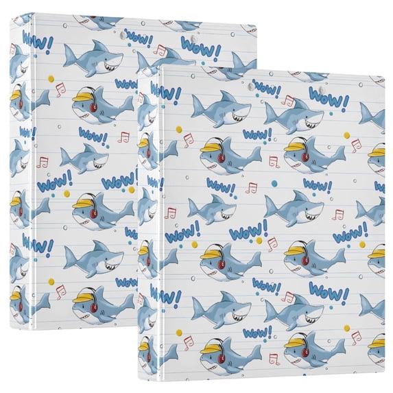 Three Ring Binder Blue Shark 1.5 Inch Round Binder D-Rings for Office Supplies and More
