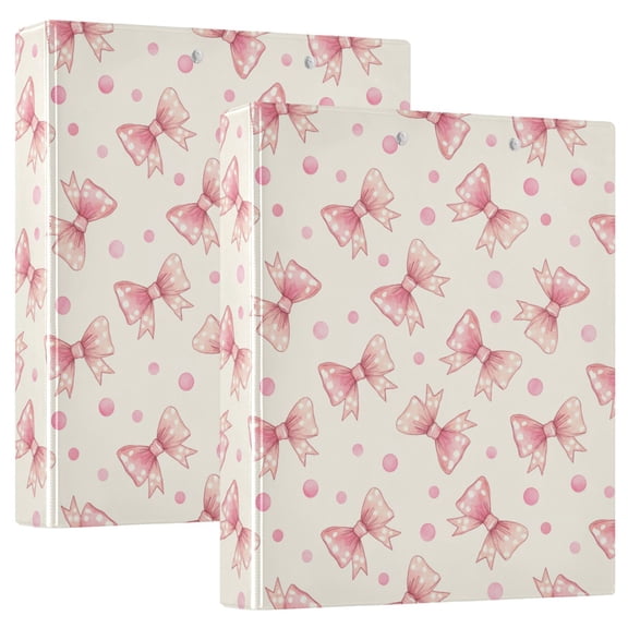 Three Ring Binder Bow Pink 1.5 Inch Round Binder D-Rings for Office Supplies and More