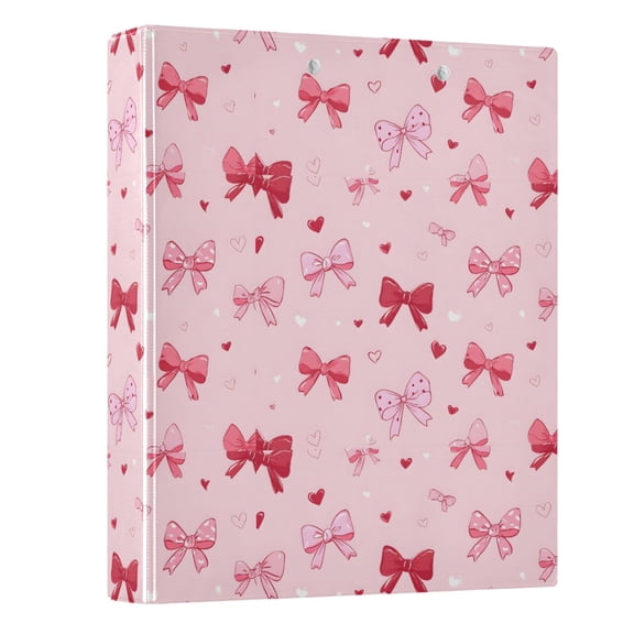 Three Ring Binder Bow Pink 1.5 Inch Round Binder D-Rings for Office Supplies and More
