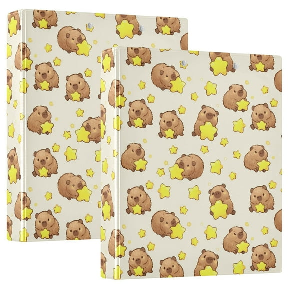 Three Ring Binder Capybara Star 1.5 Inch Round Binder D-Rings for Office Supplies and More