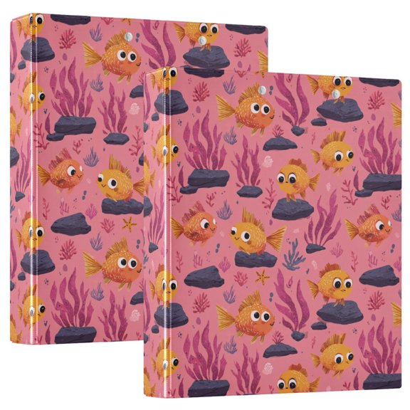 Three Ring Binder Cartoon Tropical Fish 1.5 Inch Round Binder D-Rings for Office Supplies and More