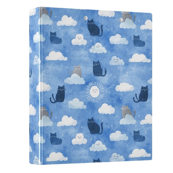 Three Ring Binder Cat Cloud Sun 1.5 Inch Round Binder D-Rings for Office Supplies and More