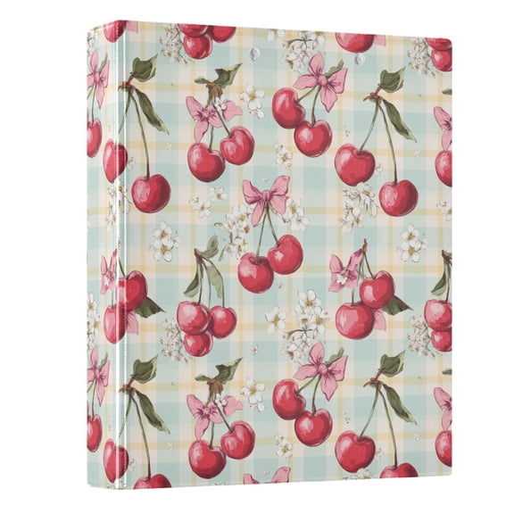Three Ring Binder Cherry and Bow 1.5 Inch Round Binder D-Rings for Office Supplies and More