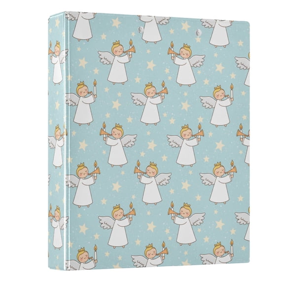 Three Ring Binder Christmas Angels Wings 1.5 Inch Round Binder D-Rings for Office Supplies and More
