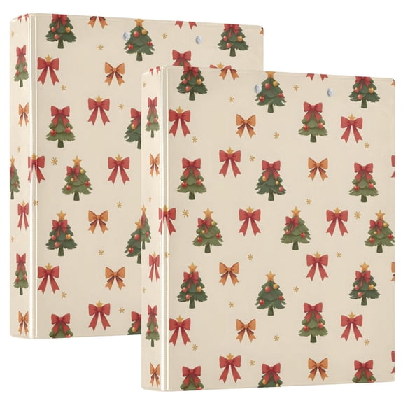 Three Ring Binder Christmas Trees Betterfly Pattern 1.5 Inch Round Binder D-Rings for Office Supplies and More
