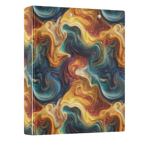 Three Ring Binder Colorful Texture 1.5 Inch Round Binder D-Rings for Office Supplies and More