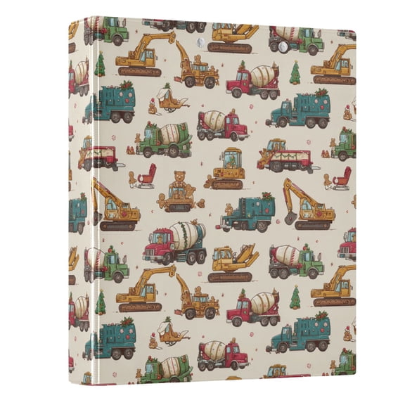 Three Ring Binder Construction Vehicle 1.5 Inch Round Binder D-Rings for Office Supplies and More