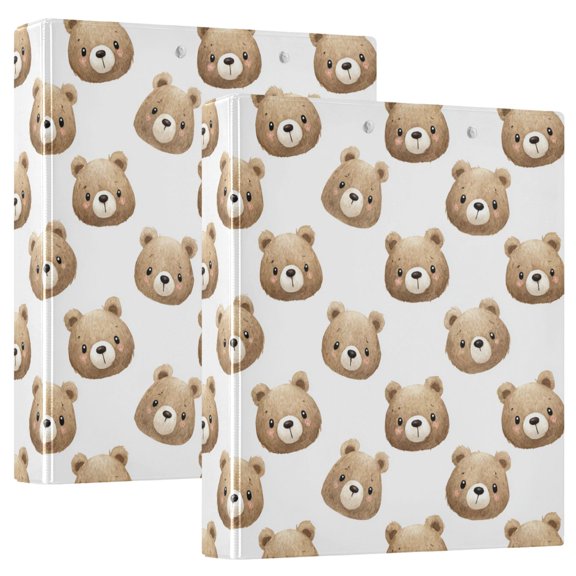 Three Ring Binder Cute Bear 1.5 Inch Round Binder D-Rings for Office Supplies and More