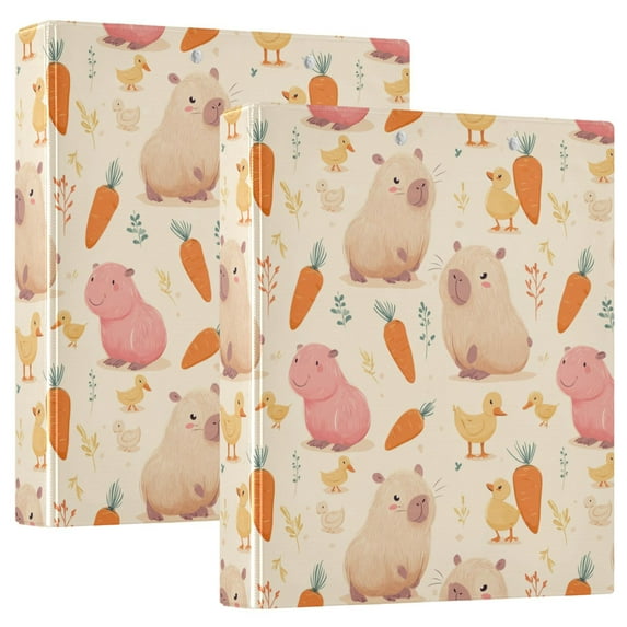 Three Ring Binder Cute Cartoon Capybara 1.5 Inch Round Binder D-Rings for Office Supplies and More
