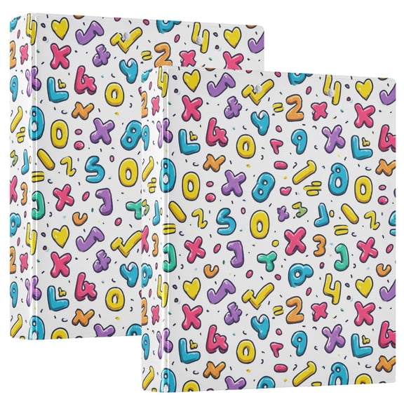 Three Ring Binder Cute Cartoon Numbers 1.5 Inch Round Binder D-Rings for Office Supplies and More