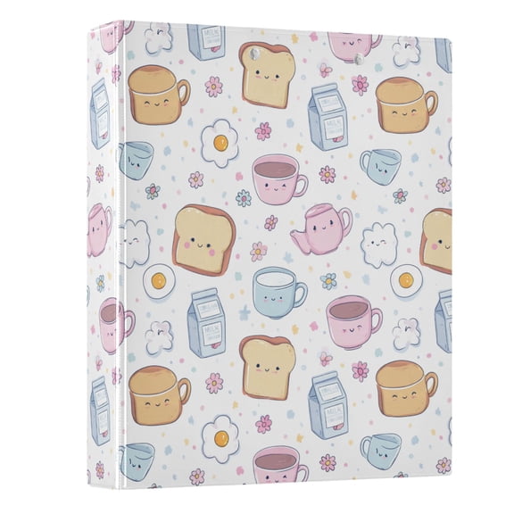 Three Ring Binder Cute Kitchen Gadgets 1.5 Inch Round Binder D-Rings for Office Supplies and More