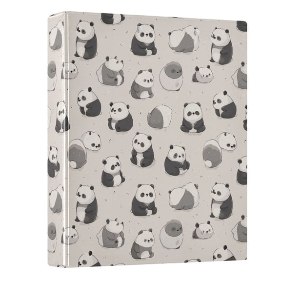 Three Ring Binder Cute Panda 1.5 Inch Round Binder D-Rings for Office Supplies and More