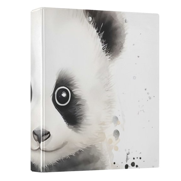 Three Ring Binder Cute Panda 1.5 Inch Round Binder D-Rings for Office Supplies and More