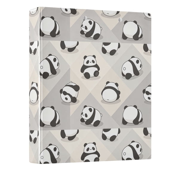 Three Ring Binder Cute Panda 1.5 Inch Round Binder D-Rings for Office Supplies and More