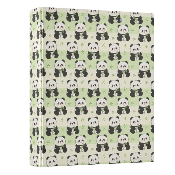 Three Ring Binder Cute Panda 1.5 Inch Round Binder D-Rings for Office Supplies and More