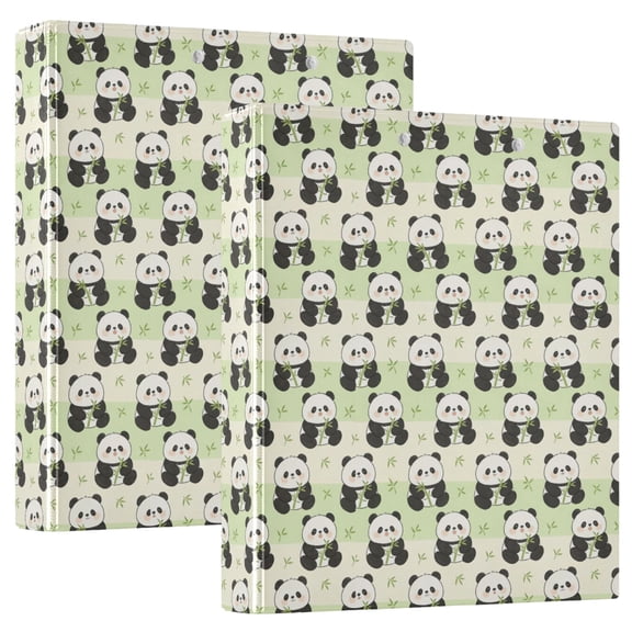 Three Ring Binder Cute Panda 1.5 Inch Round Binder D-Rings for Office Supplies and More