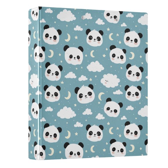 Three Ring Binder Cute Panda Cloud 1.5 Inch Round Binder D-Rings for Office Supplies and More