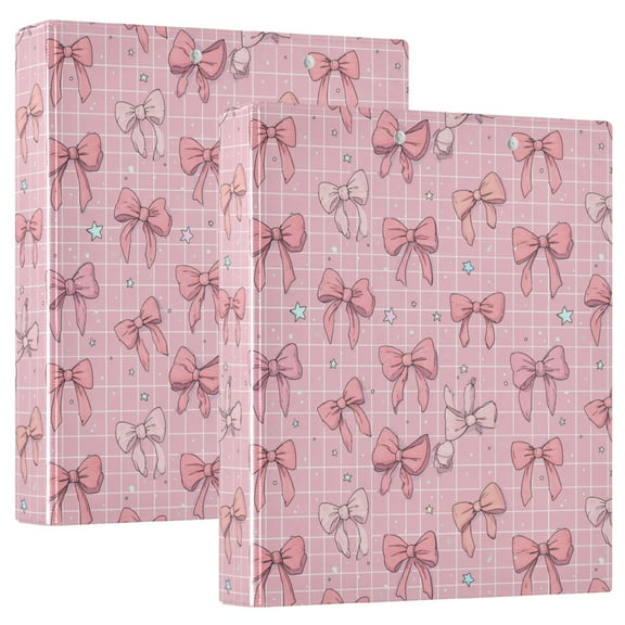 Three Ring Binder Cute Pink Bow 1.5 Inch Round Binder D-Rings for Office Supplies and More
