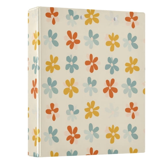 Three Ring Binder Cute Simple Flowers 1.5 Inch Round Binder D-Rings for Office Supplies and More