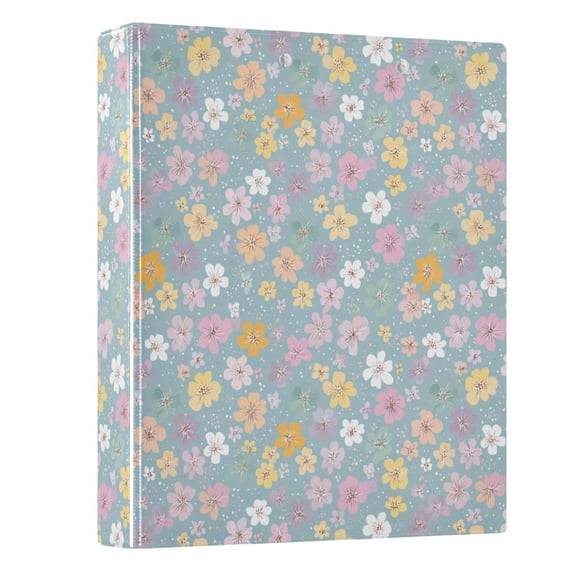 Three Ring Binder Cute Small Flowers 1.5 Inch Round Binder D-Rings for Office Supplies and More