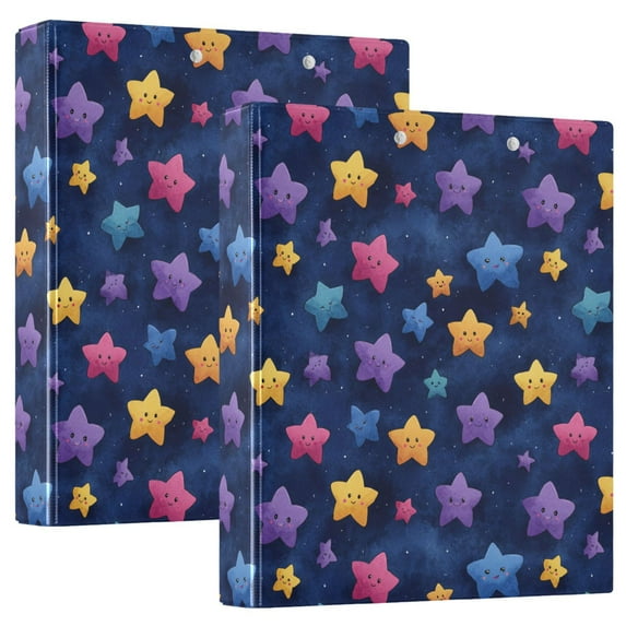 Three Ring Binder Cute Stars 1.5 Inch Round Binder D-Rings for Office Supplies and More
